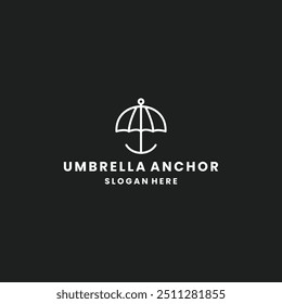 Umbrella anchor logo template vector illustration design