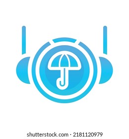 umbrella astronaut logo gradient design template icon element