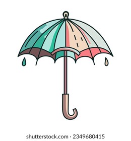 umbrella autumn beautiful vector drawing, rain protection
