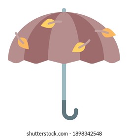 umbrella in autumn using soft color and flat style