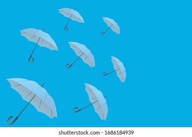 umbrella background minimal creative blue design