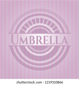 Umbrella badge with pink background