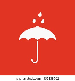 The umbrella bag icon. Rain protection symbol. Flat Vector illustration