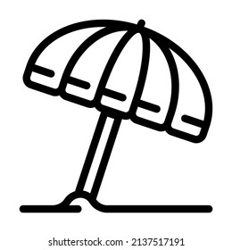 umbrella beach accessory line icon vector. umbrella beach accessory sign. isolated contour symbol black illustration