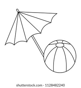 umbrella beach with balloon
