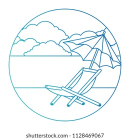 umbrella beach with chair