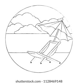umbrella beach with chair