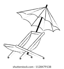 umbrella beach with chair