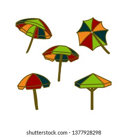 Umbrella Beach Design Illustration Template Vector