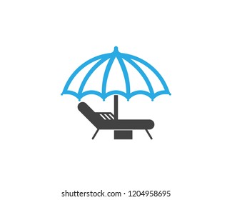 Umbrella beach holidays logo vector