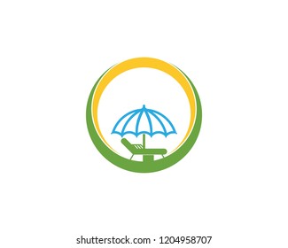 Umbrella beach holidays logo vector