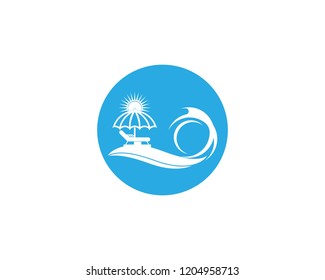 Umbrella beach holidays logo vector