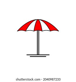 Umbrella beach icon design template illustration isolated