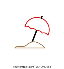 Umbrella beach icon design template illustration isolated