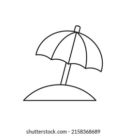 umbrella beach icon line style icon, style isolated on white background