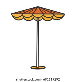 umbrella beach isolated icon