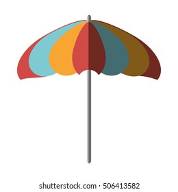 umbrella beach isolated icon vector illustration design