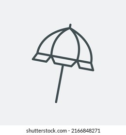 Umbrella beach line icon. Sun protection. Parasol symbol. Vector