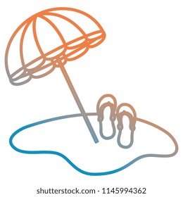 umbrella beach with sandals
