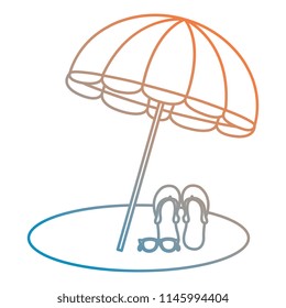 umbrella beach with sandals