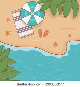 umbrella in the beach scene