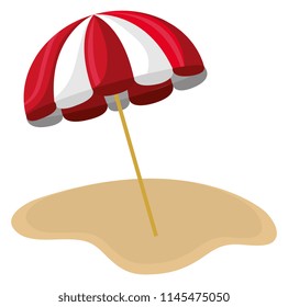 umbrella beach scene icon