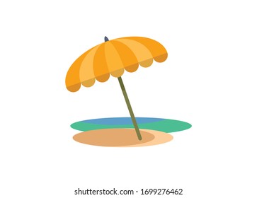 Umbrella beach. Simple flat illustration