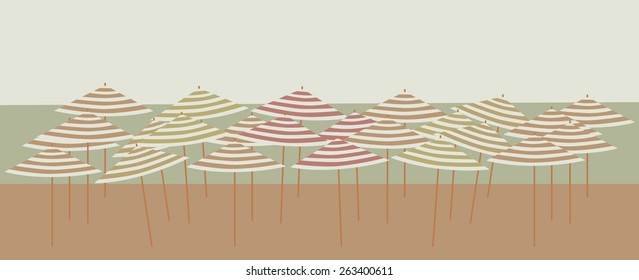 umbrella beach vacation vector