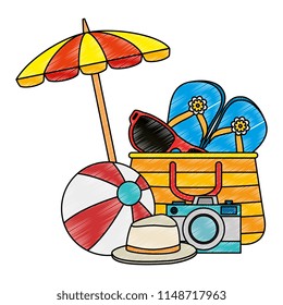 umbrella beach with vacations accessories