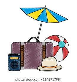 umbrella beach with vacations accessories
