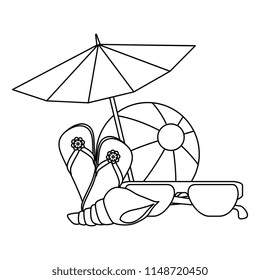 umbrella beach with vacations accessories