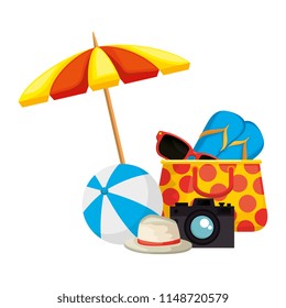 umbrella beach with vacations accessories