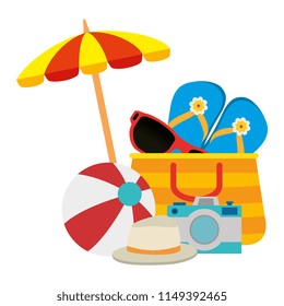 umbrella beach with vacations accessories