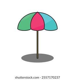 Umbrella Beach Vector Flat Design