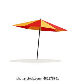 Umbrella beach vector illustration isolated on white background, flat cartoon outdoor umbrella