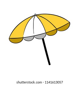 Umbrella beach vector yellow white