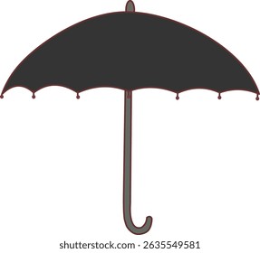 Schirm schwarze Farbe Vektorelement.  Wasserdichtes Zubehör, einfache Cartoon-Stil Illustration für Web-Grafik-Design und Animation