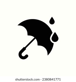 icono negro de paraguas, icono aislado en fondo claro, perfecto para sitio web, blog, logotipo, diseño gráfico, medios sociales, interfaz de usuario, aplicación móvil