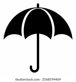 Umbrella black icon on white background.