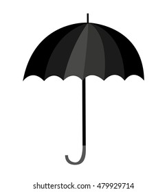 umbrella black isolated icon vector illustration design