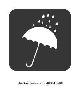 umbrella black isolated icon vector illustration design