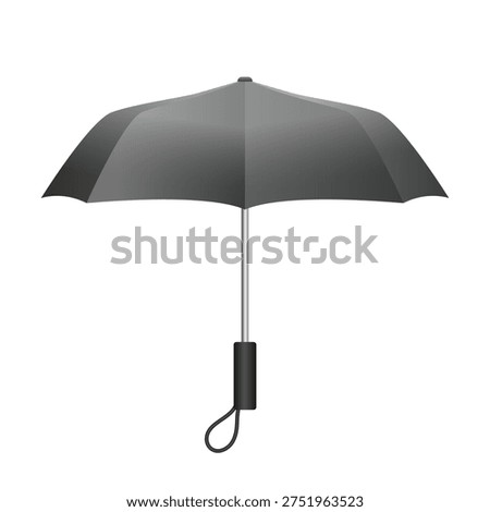 Umbrella. Black vector 3D umbrella isolated on a white background.
