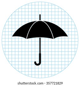 Umbrella -  black vector icon