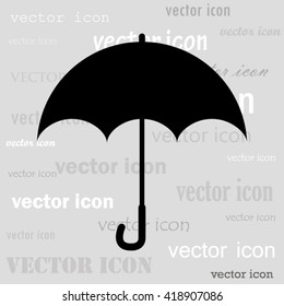 umbrella black vector icon