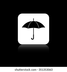 Umbrella - black vector icon on the white button