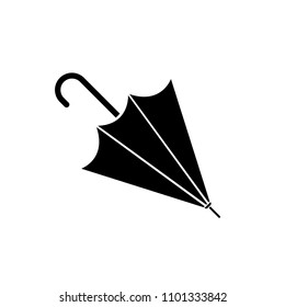 umbrella black vector sign