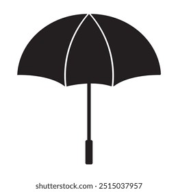 Umbrella black and white flat vector icon design. Umbrella symbol design eps 10