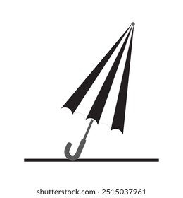 Schirm schwarz-weiß flach Vektor-Symbol-Design. Schirmsymbol Design eps 10