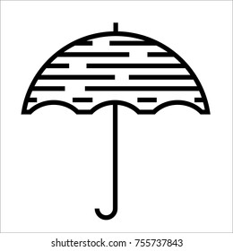 Umbrella black & white outline icon