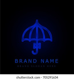 Umbrella blue chromium metallic logo